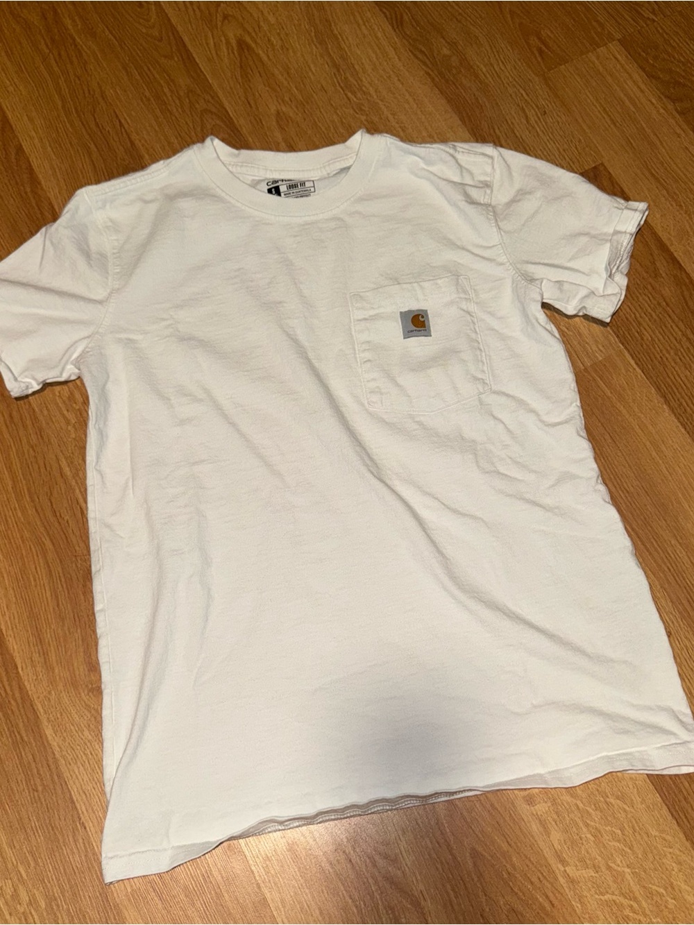 Carhartt White Short Sleeve Pocket Tee with Logo Patch